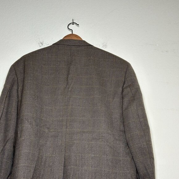 Oscar De La Renta Wool Blazer Coat Jacket Men 40R Brown Prep Minimal Work Formal - Picture 15 of 15
